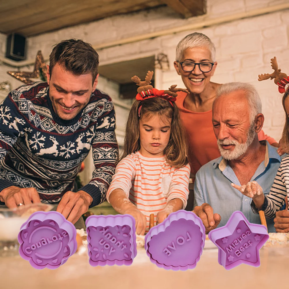 4 шт. День Благодарения/Рождество форма для выпечки печенья 3D плунжера для печенья DIY формы для выпечки инструменты для резки печенья формы
