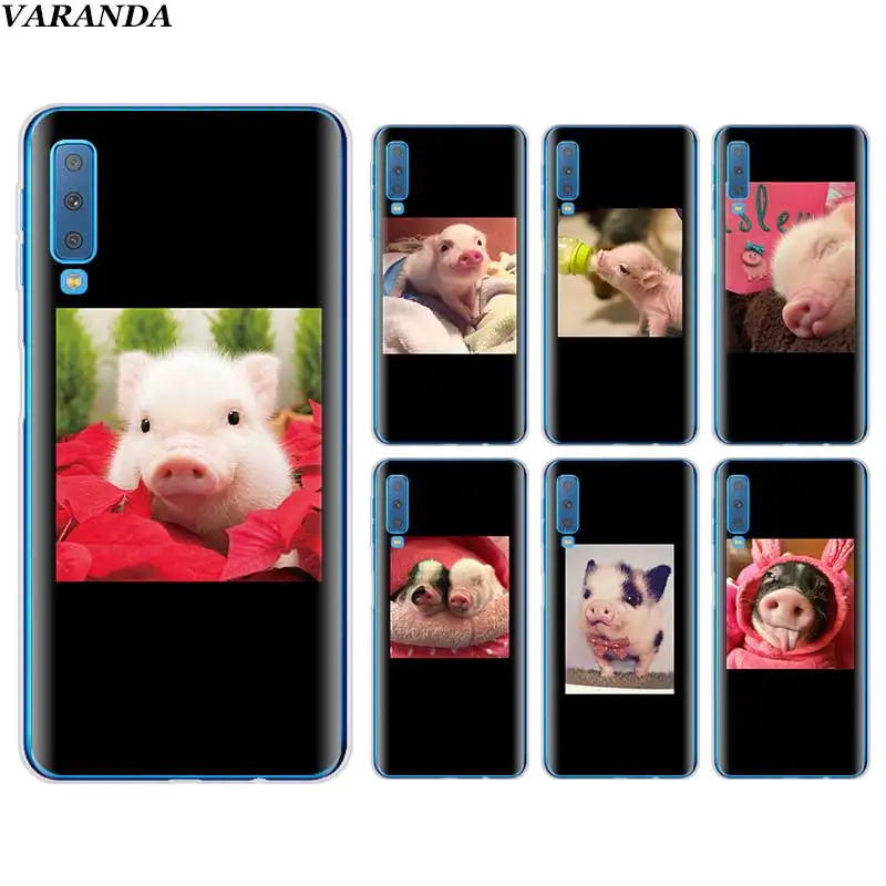

Cute Little Pink Pet Pig Silicone TPU case for Samsung Galaxy A50 A40 A30 A20 A10 A70 A60 A7 A9 2018 Soft Cover Capa