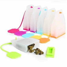 100 шт./лот силиконовый чайный мешок-сито Форма Чай Inf использовать r фильтр Diff использовать r Кухня использовать чай мешок случайный цвет