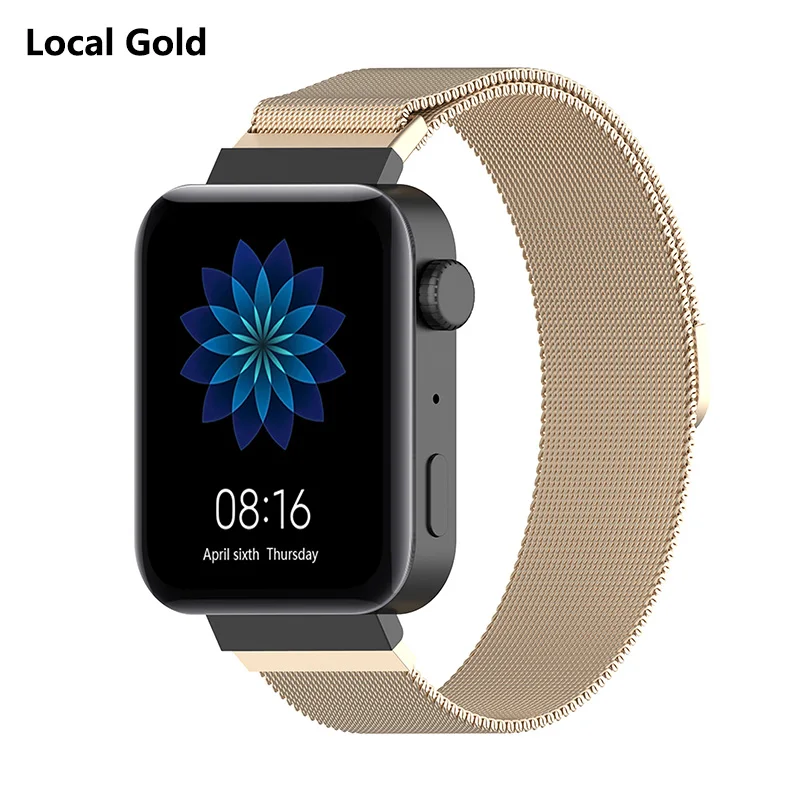Local Gold BOORUI mi lanese ремешок для xiaomi mi Смарт-часы из нержавеющей стали 18 мм ремешок Замена магнитного ремешка для часов xiaomi - Цвет: Local Gold