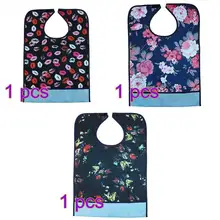 Adult Mealtime Protector Waterproof Pocket Bib Disability Aid Apron Washable with Crumb Catcher3pcs