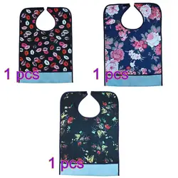 Adult Mealtime Protector Waterproof Pocket Bib Disability Aid Apron Washable with Crumb Catcher3pcs