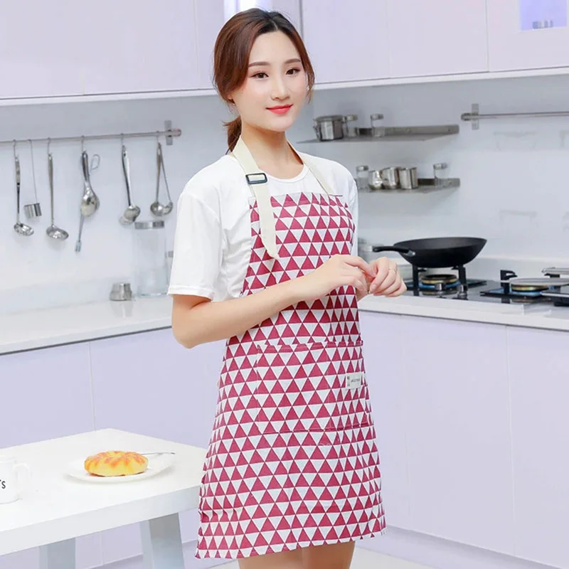 Style M Борода Регулируемый хлопок лен высококачественный кухонный клетчатый фартук для барбекю приготовления выпечки Ресторан бариста флорист Pinafore мужчины женщины - Цвет: Style M