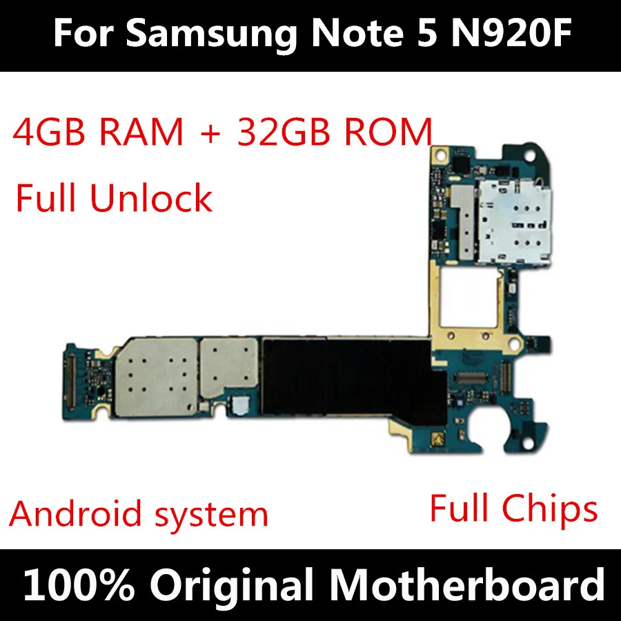 Для оригинальной материнской платы Samsung Note 5 32 Гб Заводская разблокировка с