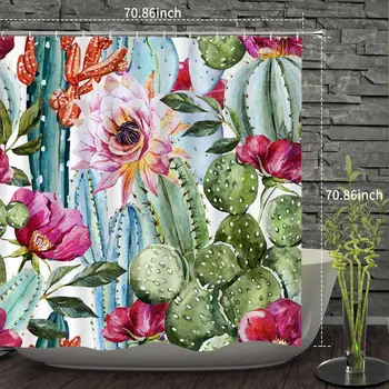 

Hot Shower Curtain Flower Decorative Bath Curtains Waterproof Polyester Fabric Anti-mildew Bathroom Curtains for Bathtub Showers