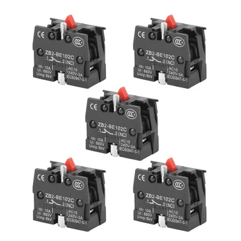 

5PCS 10A 600V ZB2-BE101C/BE102C Normal Open Close NO NC Push Button Joystick Switch