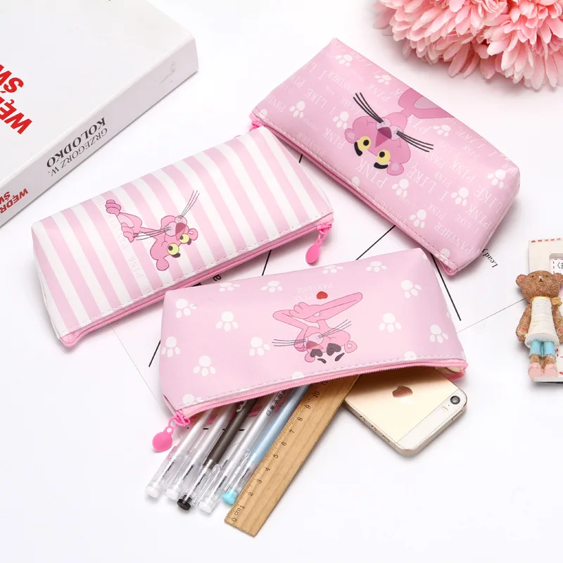 

Cute Pink Leopard Pencil Case Cosmetic Bag Pencil Bag Waterproof PU Pen Zipper Case Pencil Pouch School Office Supply Stationery