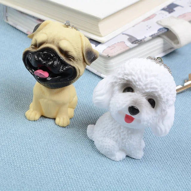 Dog Puppy Key Ring Pendants Handbag Purse Charms Key Chains Dainty Cute  Doggie Miniature Figures