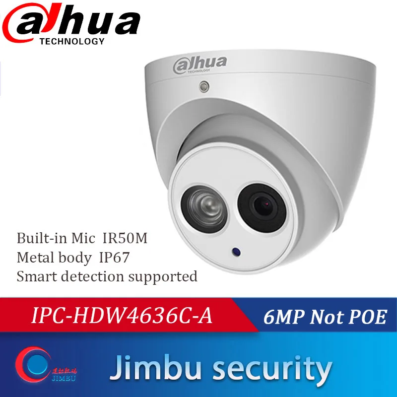 Ceny Dahua H.265 6MP kamera IP IPC HDW4636C A metalowa obudowa wbudowany mikrofon IR50m IP67 IK10 wiele languag nie POE kopuła KAMERA TELEWIZJI PRZEMYSŁOWEJ