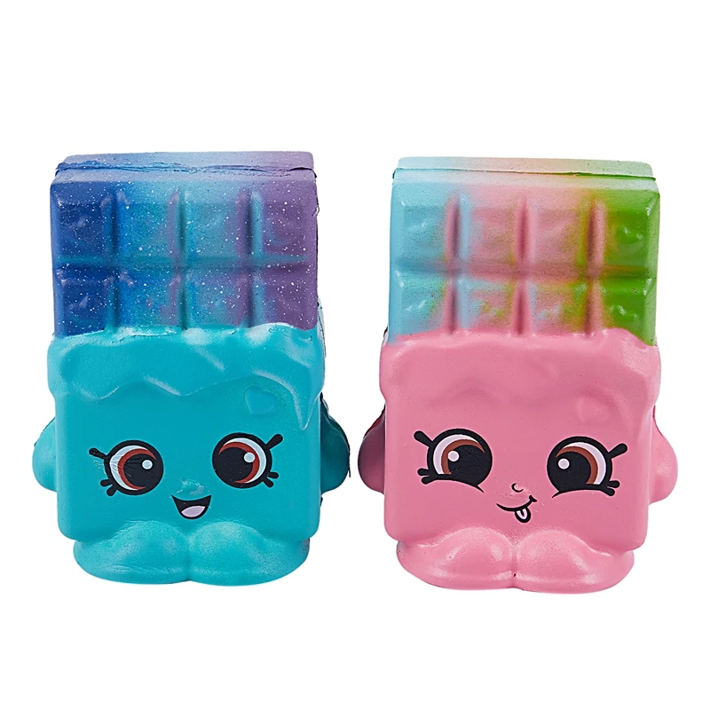 2 шт./компл. Kawaii мягкие Jumbo сжатие торта игрушки медленно поднимающийся Galaxy задняя крышка с рисунком радуги Ароматические супер мягкий снятие стресса