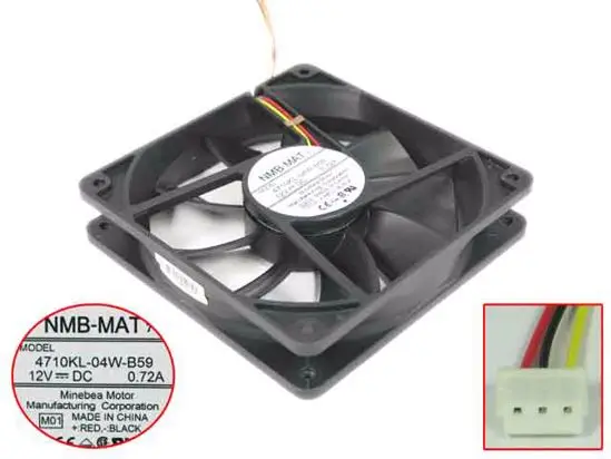

NMB-MAT 4710KL-04W-B59 M01 DC 12V 0.72A 3-проводной 120x120x25 мм вентилятор охлаждения сервера