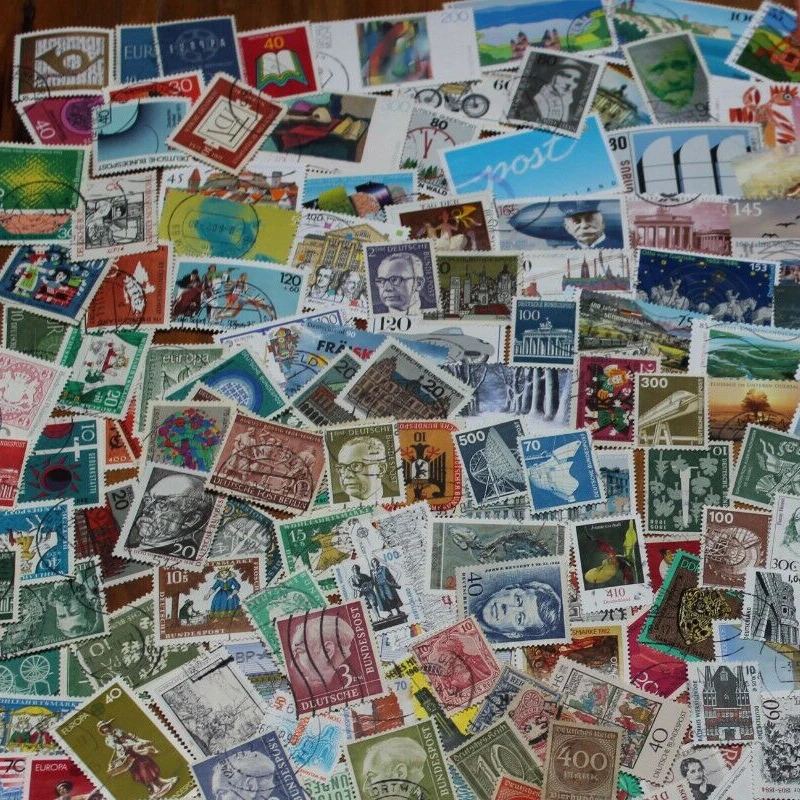 2050 PCS Germany Regular Postage Stamps With Post Mark Off Paper For