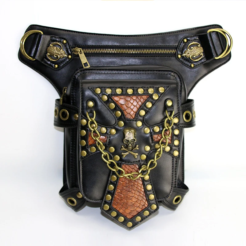 

Unisex Waterproof 2019 New Style Steampunk Drop Leg Motorcycle Bags Waist Bag