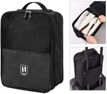 

Shoe Storage Bag Travel Shoes Organizer with Portable Handle and 3 Layers for Sandals, Flip Flops, Socks, Towels and More