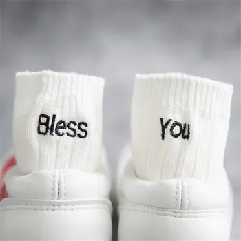 

Fashion Harajuku Kawaii Women Socks Cotton Cute Fashion Letter Funny Socks Calcetines Bless You Skateboard Socks For Girl Ladies