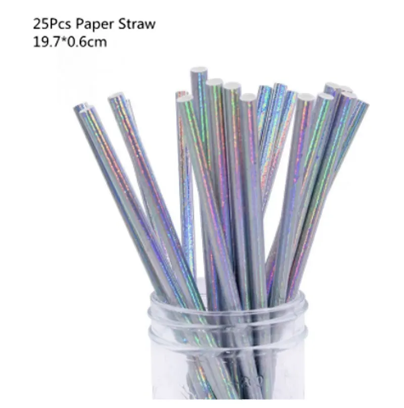 straw Новая космическая тема вечерние космонавты и ракеты корабль Алюминиевая Фольга Воздушный шар Галактика/солнце тарелка бумажный стаканчик соломки для дней рождения тема Вечерние - Цвет: straw