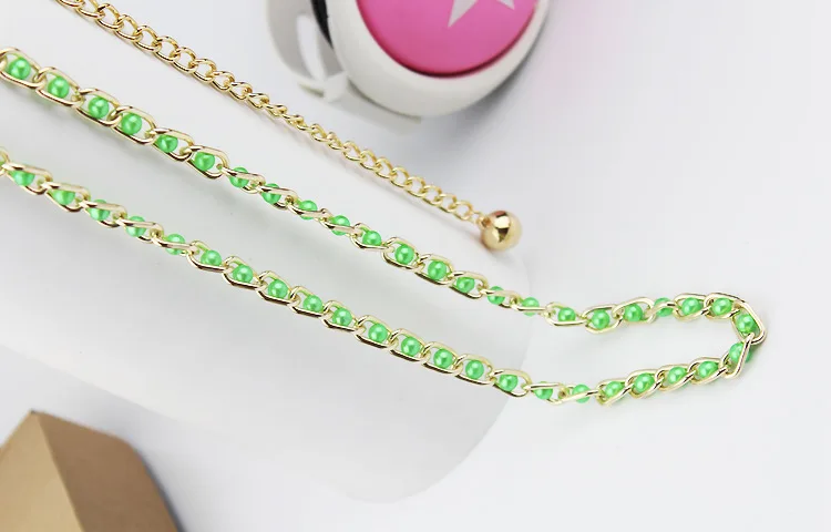 Women Girls Metal Waist Belt Body Chain Imitation Pearl Beads Waist Dress Chain Female ceinture luxury Belt For Women