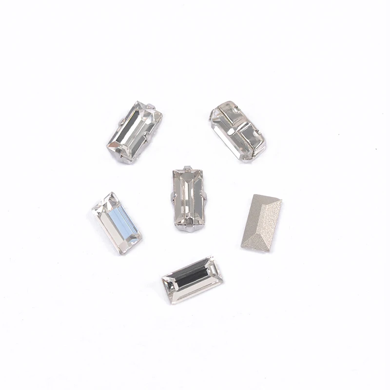 YANRUO 4501 All Sizes Crystal Clear Baguette Glass Stones Glitter Strass DIY Point Back Sewing Rhinestones On Clothes