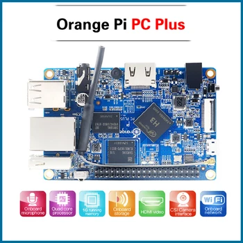 

S ROBOT Orange Pi PC Plus 1GB/8GB Emmc Flash Mini with Support 100M Ethernet Port/Wifi/Camera/Hdmi/IR/MIC OPI9