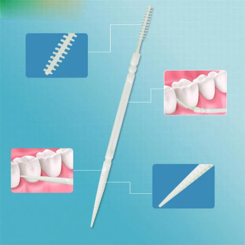 100 шт./пакет зубная нить с двойной головкой, межзубный зубочистка, щетка, зубная палочка, уход за зубами, зубочистка, s зубочистка
