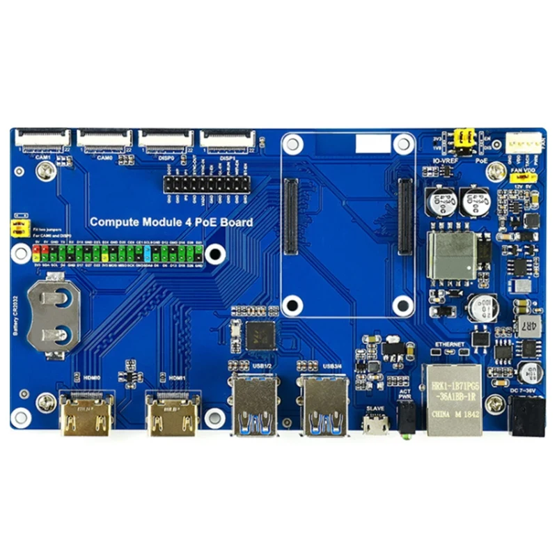 Плата ввода-вывода для Raspberry Pi Compute Module 4 с функцией PoE всех вариантов CM4 |