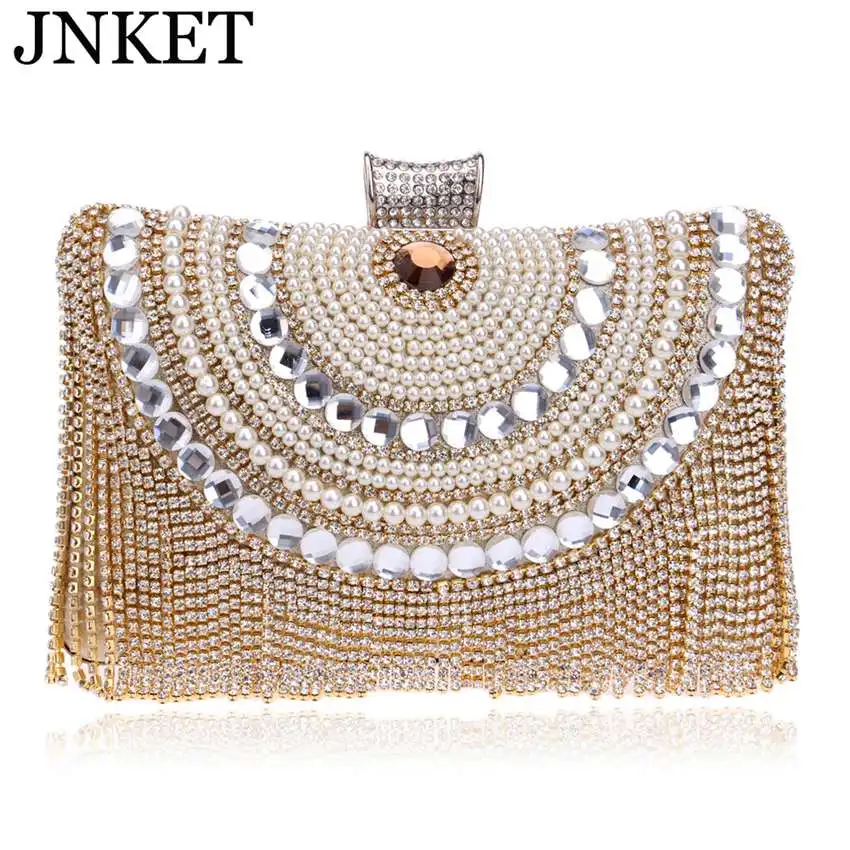 

JNKET New Women Tassel Evening Bags Party Handbag Female Banquet Bag Chain Shoulder Bag Crossbody Bag
