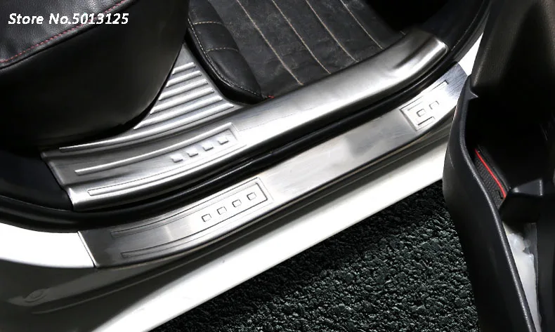 Пластина-порожек для порога автомобиля из нержавеющей стали, приветствуется педаль для Toyota Corolla автомобильные аксессуары - Название цвета: Interior Exterior