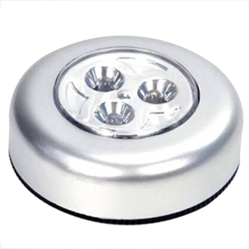 

Mini 3 LED Touch tap Light Home Kitchen Under Cabinet Closet Push Stick On Lamp Wardrobe Stick Touch Lamp LED car boot Light