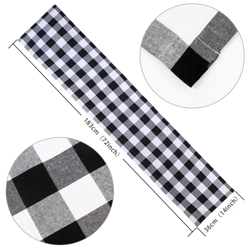 1pcs Plaid runner OurWarm Рождественский настольная дорожка Реверсивный Плед буйвола Мешковина настольная дорожка лесоруб день рождения рождественские украшения - Цвет: 1pcs Plaid runner