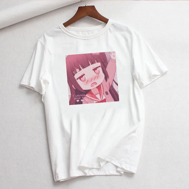 Japanese new casual fashion plus size O-neck short sleeve female cartoon Harajuku tops tees funny cute Ulzzang T-shirt