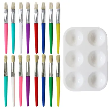 

1 Set/17 Pcs Creative Painting Kit Drawing Palette Brush Set Colorful Handle Drawing Pen Tools (1 Pc Palette, 16 Pcs Brush)