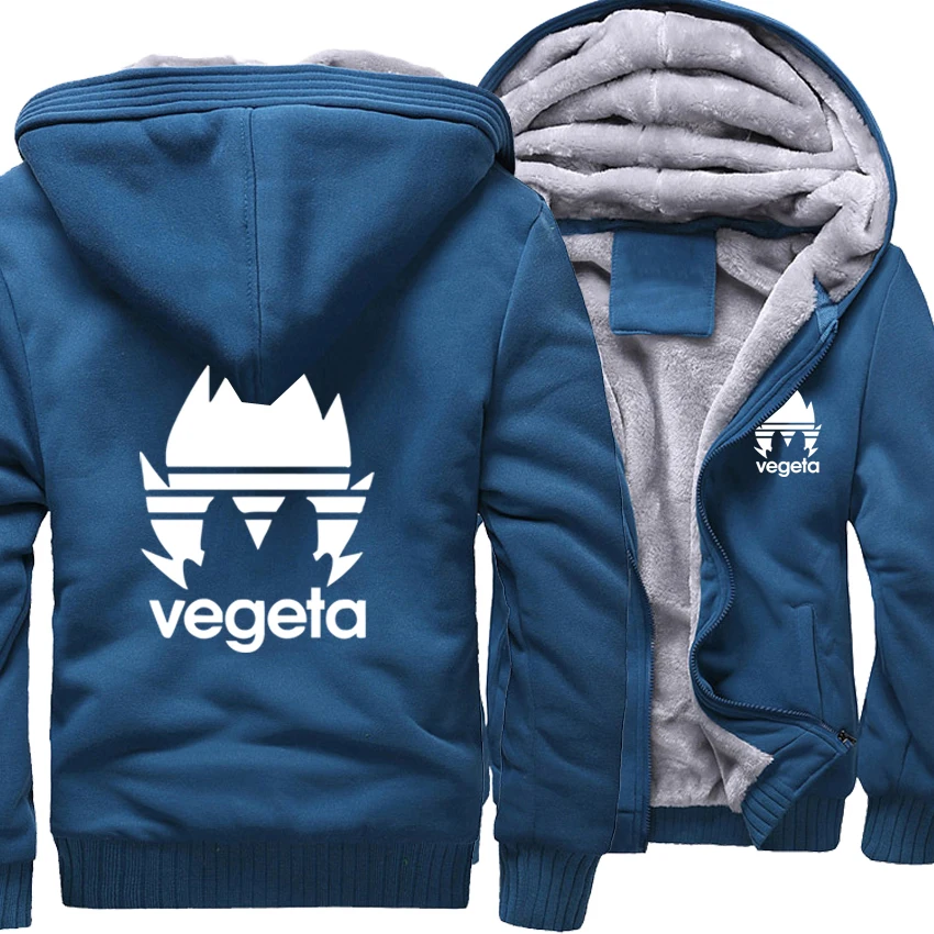 Vegeta Dragon Ball Z мужские толстовки Толстовка в стиле японского аниме для мужчин Весенняя флисовая куртка на молнии Мужская Уличная одежда Harajuku топы - Цвет: lake blue5