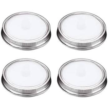 

Waterless White Silicone Fermentation Airlocks Lids Fermenting Covers Kit Bands For Wide Mason Jars Sealing Leak 8Pcs