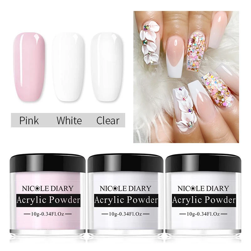 10g Acrylic Powder For Nail Extension 3D Nail Tips Nail Glitter