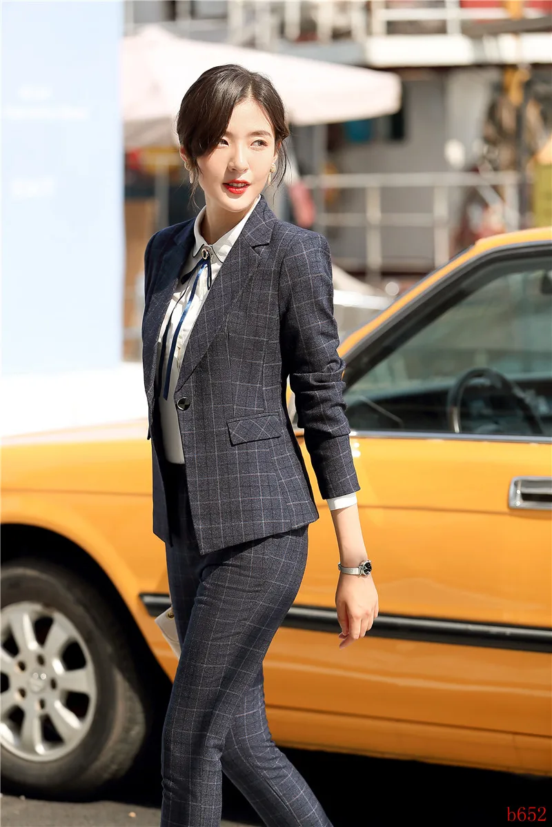 New Female Casual Blazer Women Pant Suits Ladies Business Work Wear Sets Office Uniform Styles