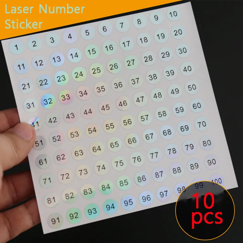 (10 sheets) 1-1000 Waterproof Number Label Sticker For Nail Polish Color Gel Varnish Marking Numbering Manicure Tool