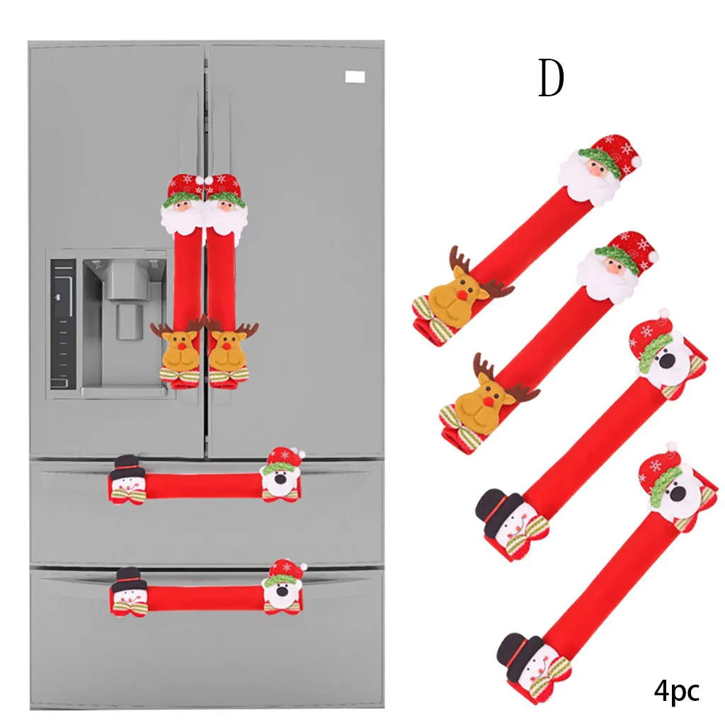 4 шт. Рождественская Ручка дверцы холодильника крышка кухонная техника перчатка протектор детская защита от Краш аксессуары для дома# CL3