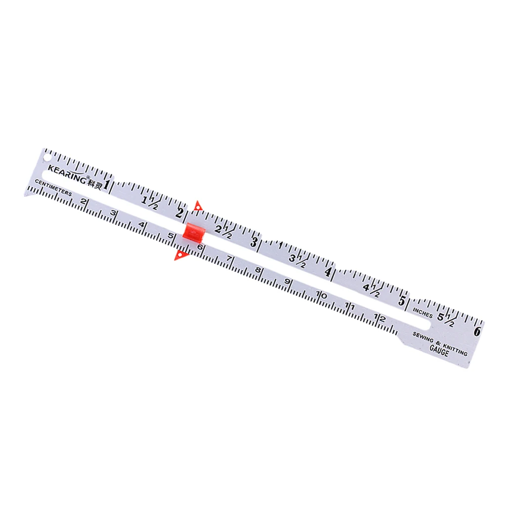 1Pcs Sewing Gauge with Sliding Marker, Metal Sewing Notions Supplies
