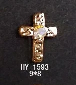 HY-1593 10pcs 10 шт./лот, золото/серебро сплав дизайн ногтей 3d с плоской задней частью AB боковые бриллианты жемчужные ювелирные изделия Стразы для ногтей Типсы украшения - Цвет: HY-1593 10pcs