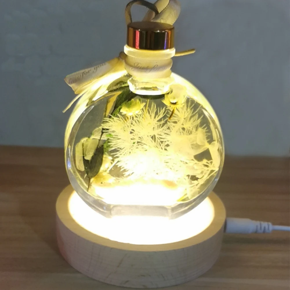 

Gift LED Luminous Base Bedroom Bedside Decoration Nightlight DIY Christmas Crafts Decoration Lamp Holder Fairy Lights Ho LED 168