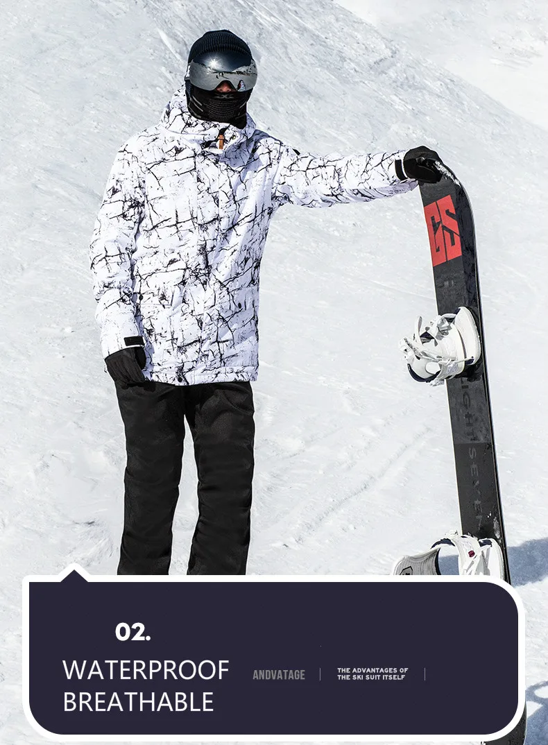 SMN лыжный костюм для взрослых мужчин дышащая ветрозащитная Водонепроницаемая теплая уличная спортивная куртка брюки зимний сноуборд костюм