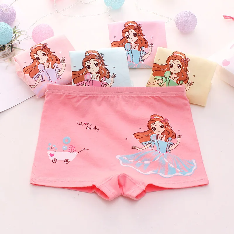 random color 5pcs Детские трусики для девочек хлопковое нижнее белье детские трусы с милыми рисунками детские трусы для девочек-подростков детские короткие трусы для девочек - Цвет: random color 5pcs