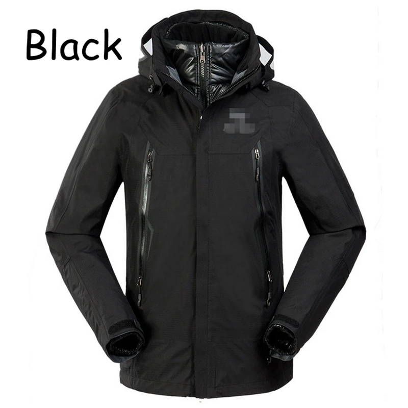 3in1 Detachable Winter Men coat Outdoor Jacket Waterproof Hood Thermal Warm Plus Size Trekking Hiking Camping Ski Garments