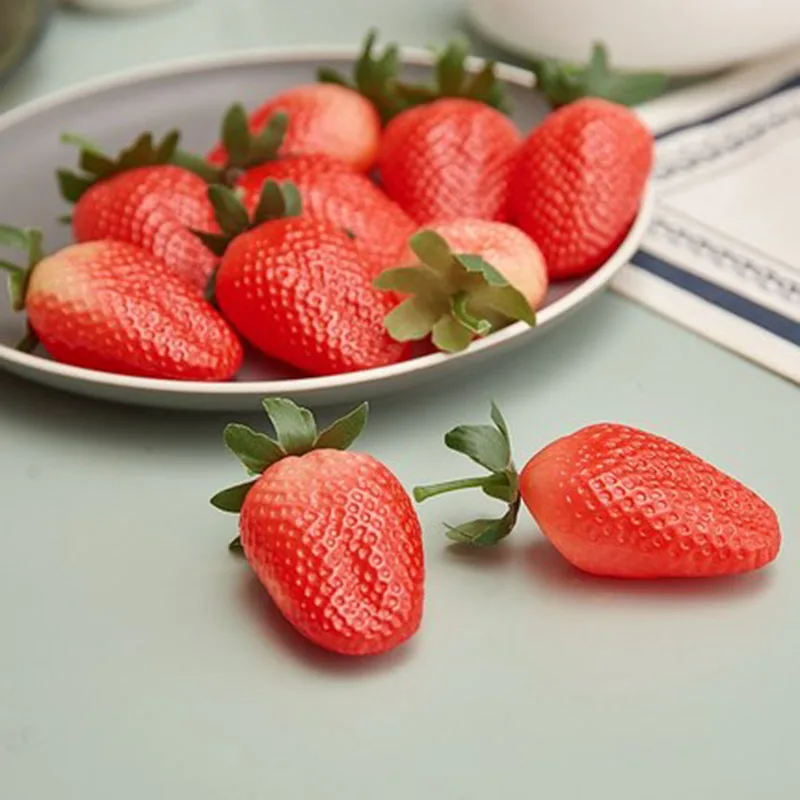6 шт. в упаковке, искусственные клубники, фрукты, мини-дом, вечерние, кухонные инструменты, сделай сам