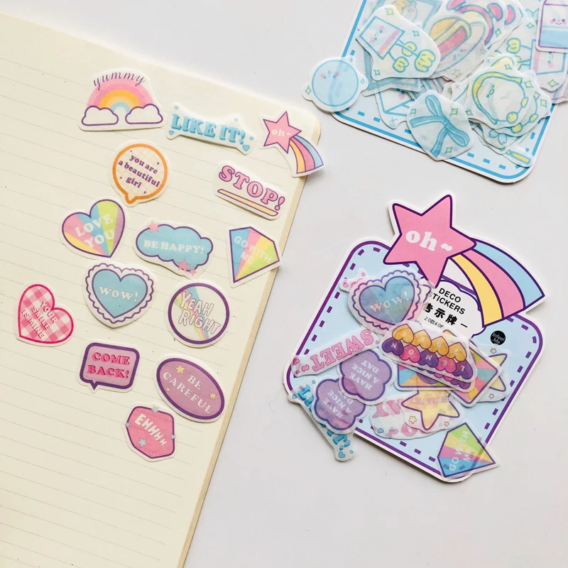 

40 Sheets /Bag Fairy Rainbow Animals DIY Decorative Sticker Hand Account Decor