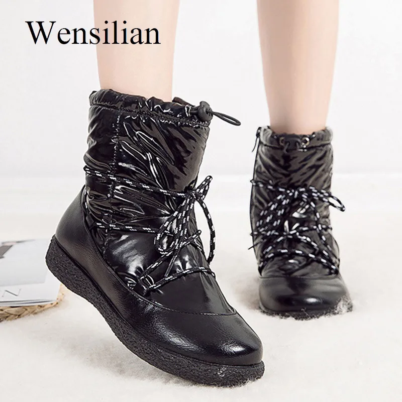 

Ankle Boots for Women Winter Shoes Waterproof Ladies Warm Down Snow Shoes Platform Bottes Black Botas Mujer Invierno 2019