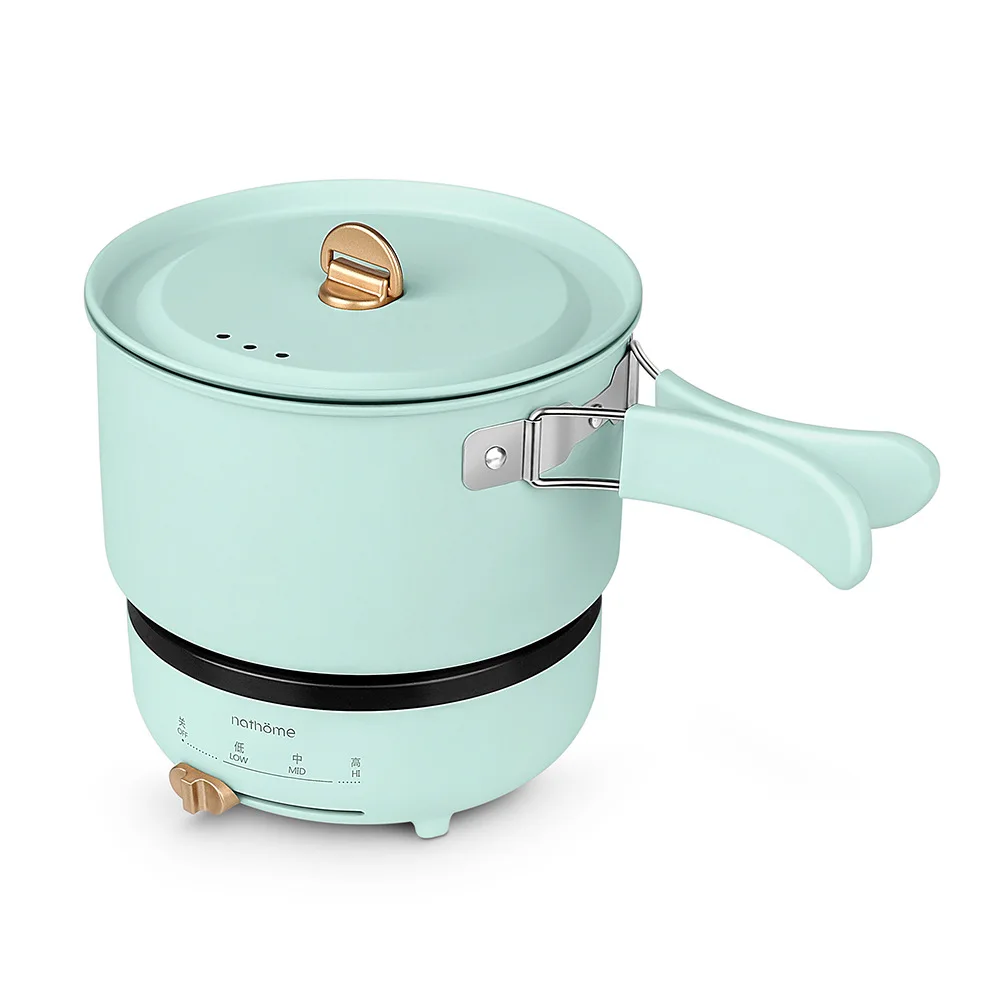 Kbxstart 220V складной электрический чайник маленький, ручной, для путешествий мульти плита Складная ручка антипригарная сковорода кухонная плита - Цвет: blue