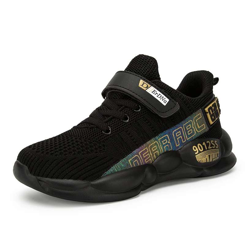 Black gold Новинка; Осенняя детская спортивная обувь; детская беговая Обувь; SneakersTenis Infantil; корзина для обуви для мальчиков; легкая дышащая обувь; Chaussure Enfant - Цвет: Black gold