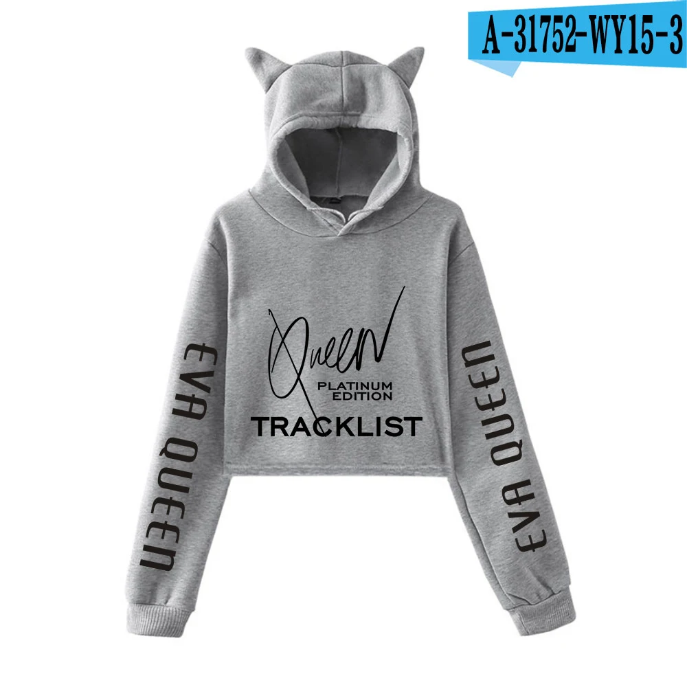 queen crop top hoodie
