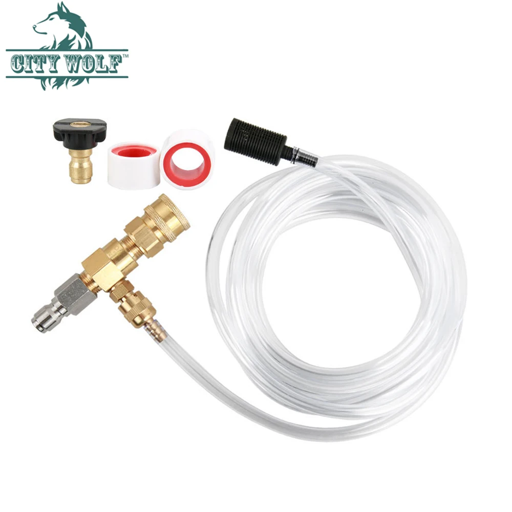 3/8  quick connector adjustable valve suction tube soap and chemical injection high pressure washer accessory